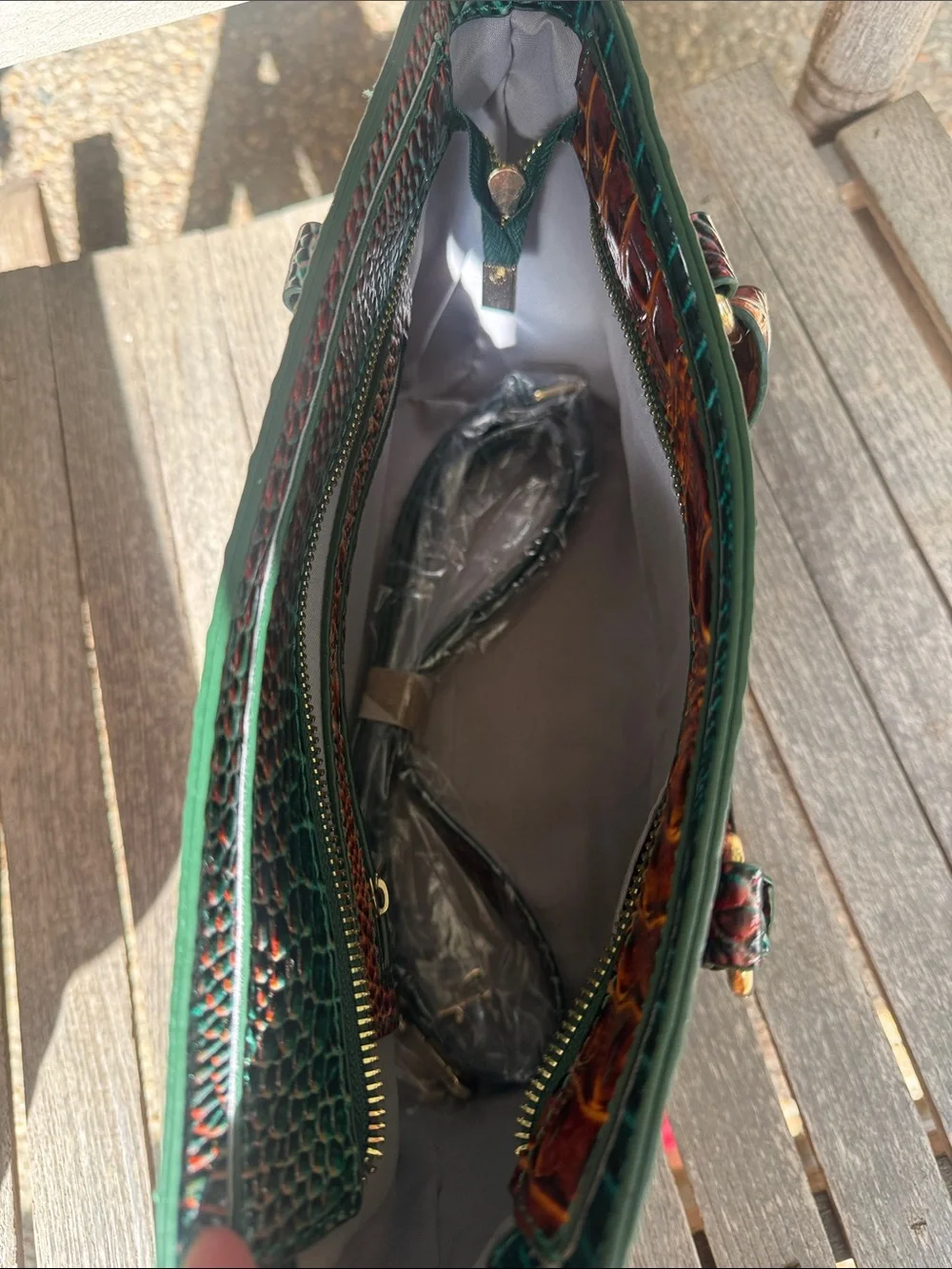 NEW Multicolor Croc-Embossed Handbag